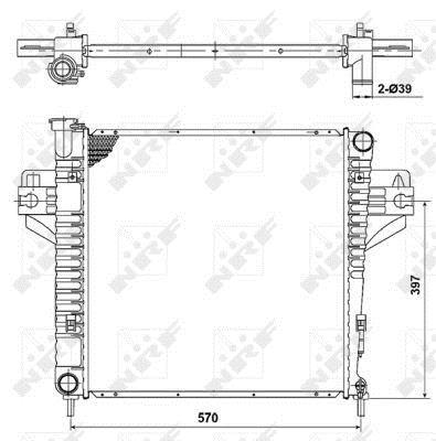 Radiateur moteur (Radiateur de refroidissement) NRF B.V. 53182