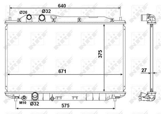 Radiador, refrigeración del motor NRF B.V. ref. 53186