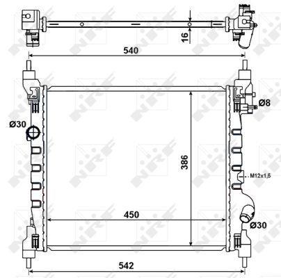 Radiador, refrigeración del motor NRF B.V. ref. 53195