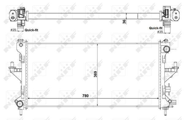 Radiador, refrigeración del motor NRF B.V. ref. 53199