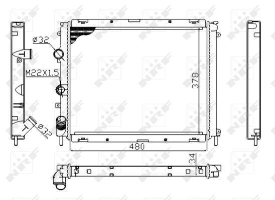 Radiador, refrigeración del motor NRF B.V. ref. 53209A