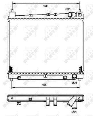 Radiador, refrigeración del motor NRF B.V. ref. 53211