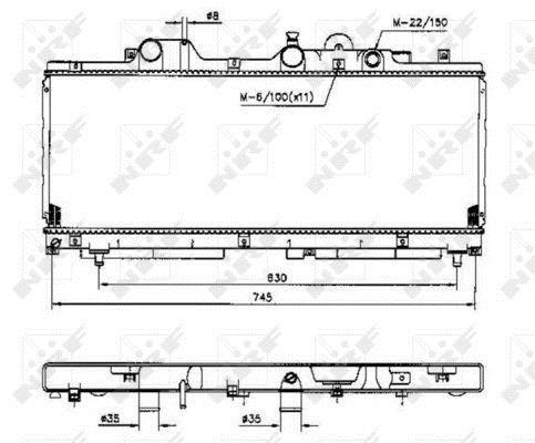 Radiador, refrigeración del motor NRF B.V. ref. 53221