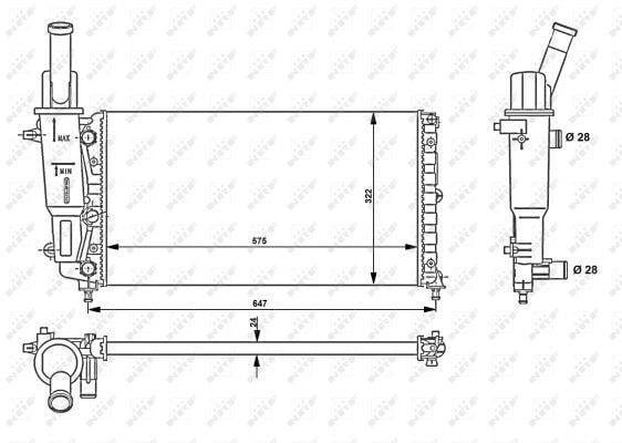 Radiador, refrigeración del motor NRF B.V. ref. 53225