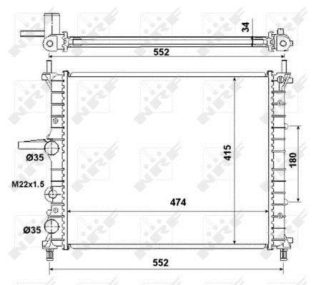 Radiador, refrigeración del motor NRF B.V. ref. 53227