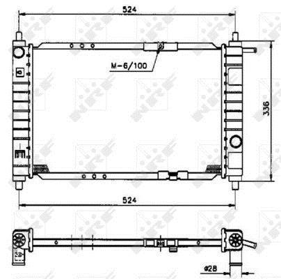 Radiador, refrigeración del motor NRF B.V. ref. 53250