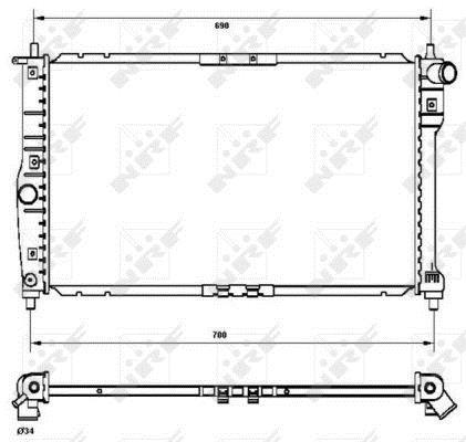 Radiador, refrigeración del motor NRF B.V. ref. 53253