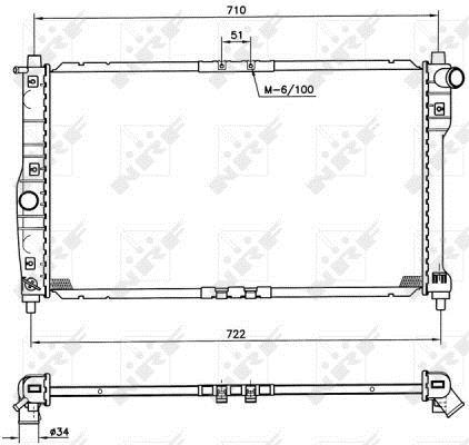 Radiador, refrigeración del motor NRF B.V. ref. 53263
