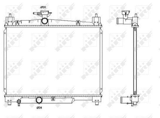 Radiador, refrigeración del motor NRF B.V. ref. 53270