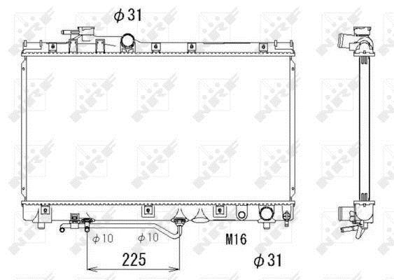 Radiador, refrigeración del motor NRF B.V. ref. 53272