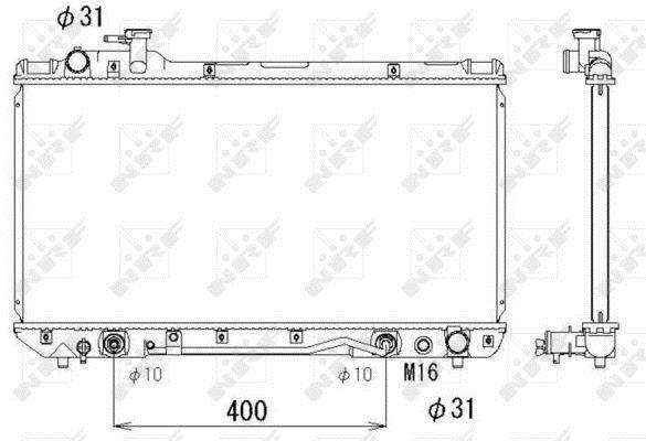 Radiador, refrigeración del motor NRF B.V. ref. 53288