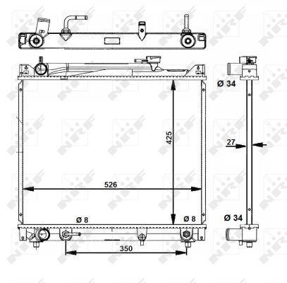 Radiador, refrigeración del motor NRF B.V. ref. 53289