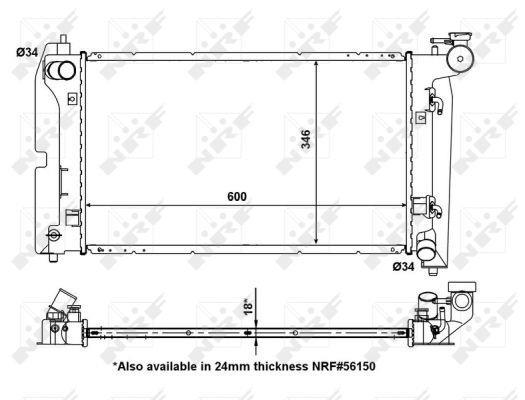 Radiateur moteur (Radiateur de refroidissement) NRF B.V. 53325