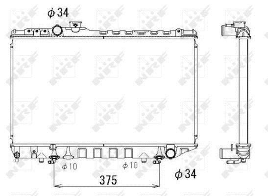 Radiador motor NRF B.V. 53334