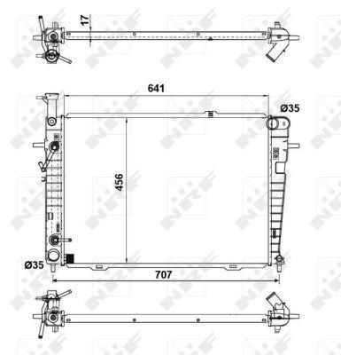 Radiateur moteur (Radiateur de refroidissement) NRF B.V. 53342