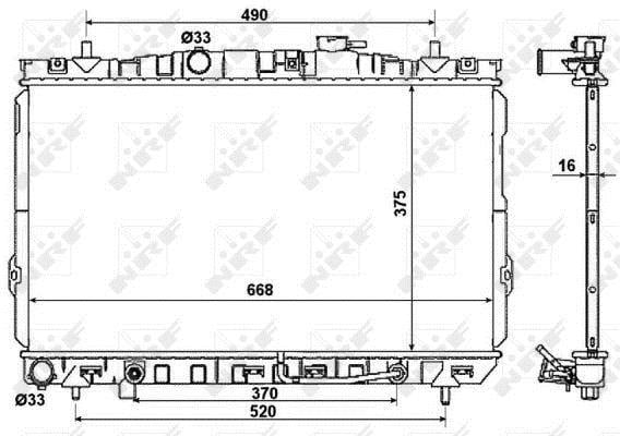 Radiador, refrigeración del motor NRF B.V. ref. 53356