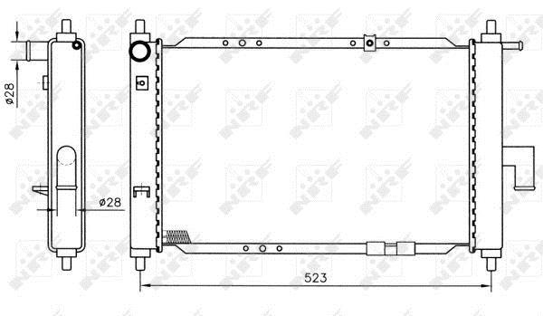 Radiador, refrigeración del motor NRF B.V. ref. 53375