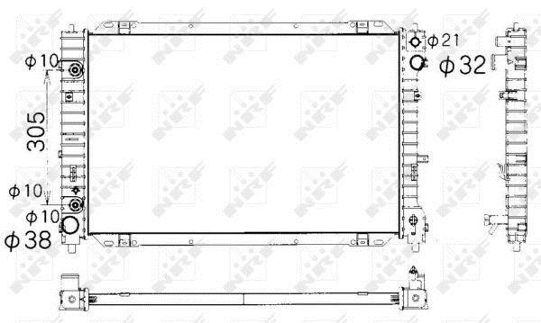 Radiador, refrigeración del motor NRF B.V. ref. 53377