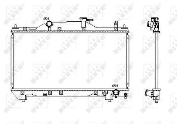 Radiador, refrigeración del motor NRF B.V. ref. 53380