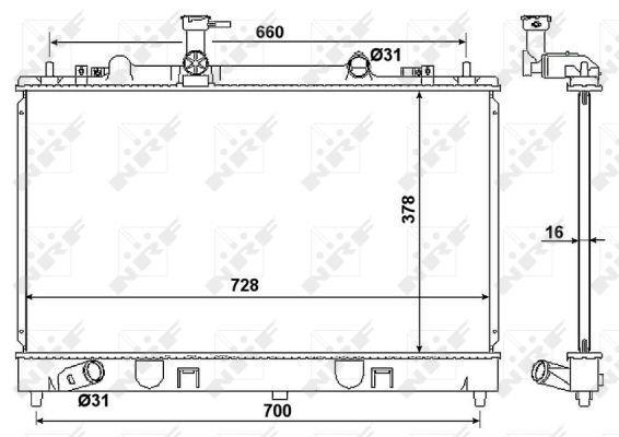 Radiateur moteur (Radiateur de refroidissement) NRF B.V. 53383