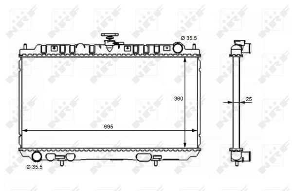 Radiateur moteur (Radiateur de refroidissement) NRF B.V. 53388