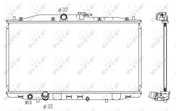 Radiador, refrigeración del motor NRF B.V. ref. 53392