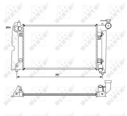 Radiador, refrigeración del motor NRF B.V. ref. 53396