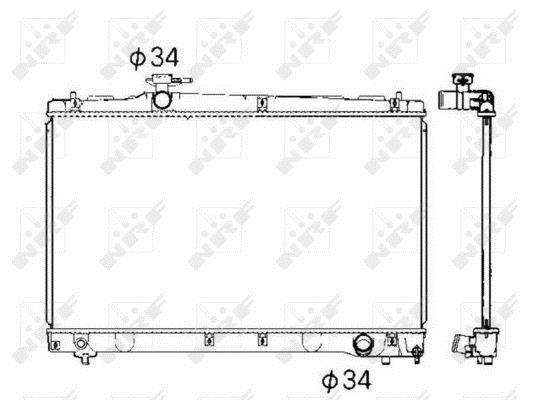 Radiador, refrigeración del motor NRF B.V. ref. 53401