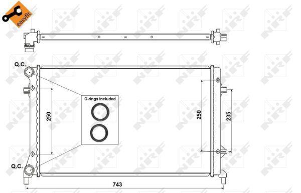 Radiador motor NRF B.V. ref. 53404