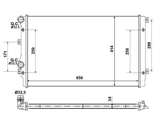 Radiateur moteur (Radiateur de refroidissement) NRF B.V. 53406A