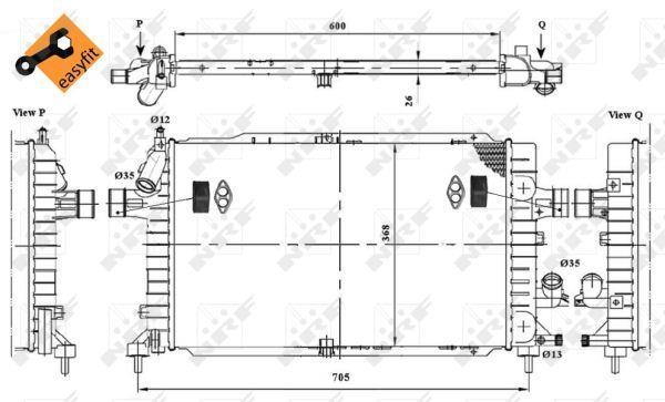 Radiateur moteur (Radiateur de refroidissement) NRF B.V. 53415