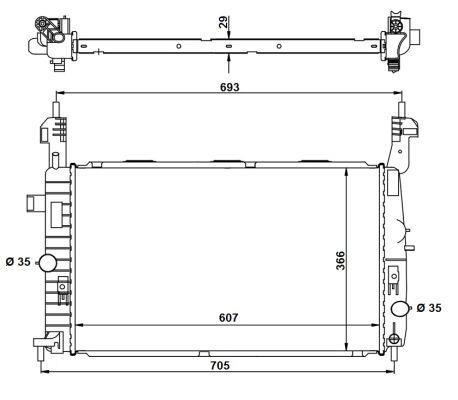 Radiateur moteur (Radiateur de refroidissement) NRF B.V. 53416