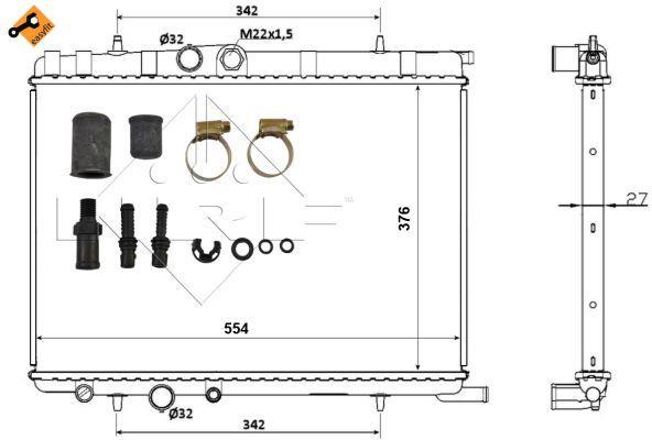 Radiateur moteur (Radiateur de refroidissement) NRF B.V. ref. 53424