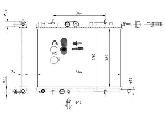 Radiateur moteur (Radiateur de refroidissement) NRF B.V. 53424A