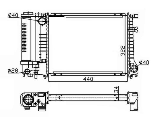 Radiateur moteur (Radiateur de refroidissement) NRF B.V. 53426A