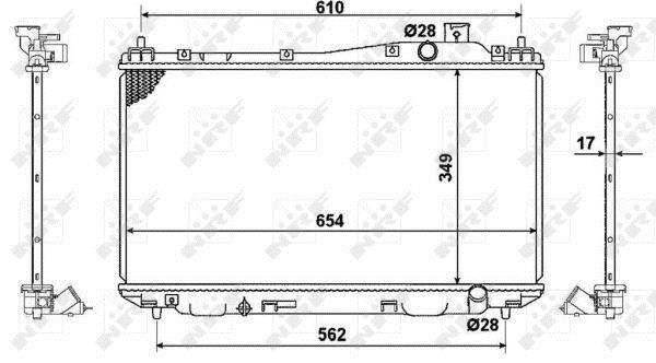 Radiador, refrigeración del motor NRF B.V. ref. 53440