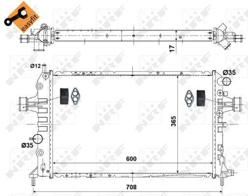 Radiador, refrigeración del motor NRF B.V. ref. 53441