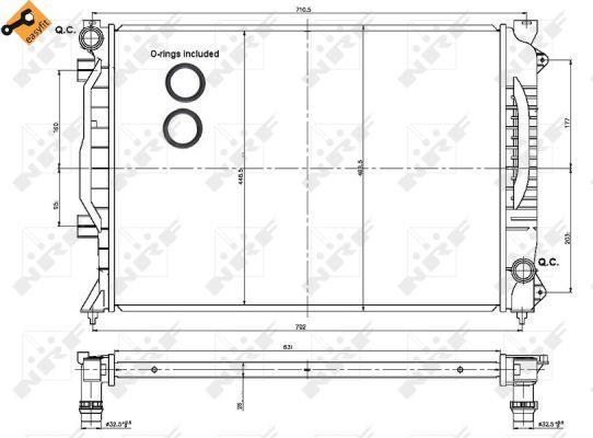 Radiador, refrigeración del motor NRF B.V. ref. 53443