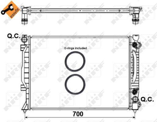 Radiador, refrigeración del motor NRF B.V. ref. 53444
