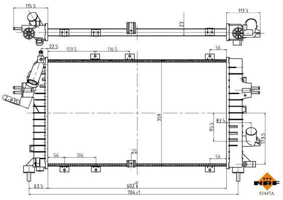Radiateur moteur (Radiateur de refroidissement) NRF B.V. 53447A