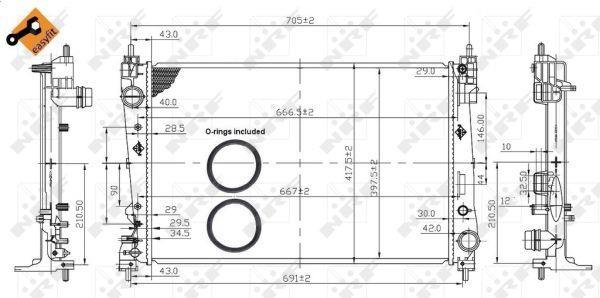 Radiateur moteur (Radiateur de refroidissement) NRF B.V. 53454