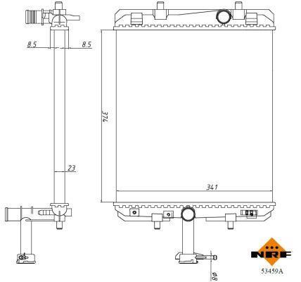Radiador, refrigeración del motor NRF B.V. ref. 53459A
