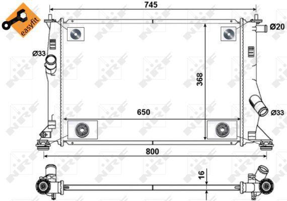 Radiador, refrigeración del motor NRF B.V. ref. 53465