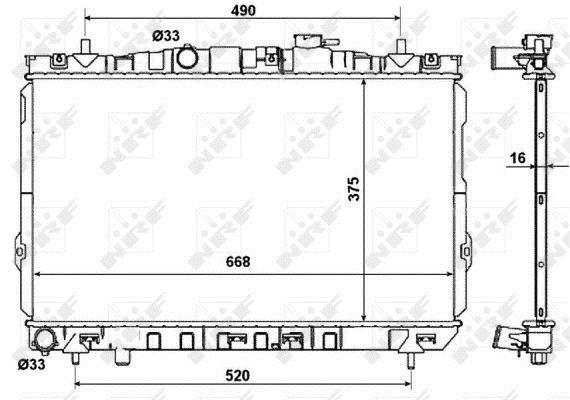 Radiateur moteur (Radiateur de refroidissement) NRF B.V. 53471