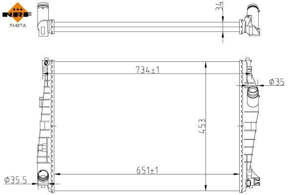 Radiador, refrigeración del motor NRF B.V. ref. 53487A