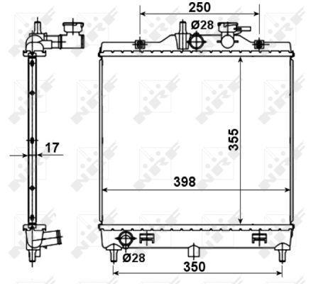 Radiateur moteur (Radiateur de refroidissement) NRF B.V. 53489