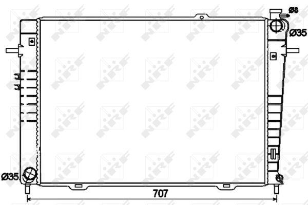 Radiador, refrigeración del motor NRF B.V. ref. 53497
