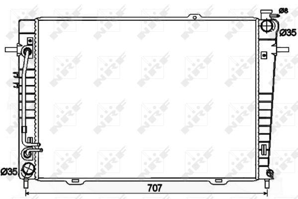 Radiador, refrigeración del motor NRF B.V. ref. 53498