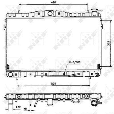 Radiador, refrigeración del motor NRF B.V. ref. 53505