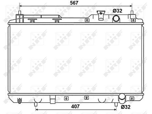 Radiateur moteur (Radiateur de refroidissement) NRF B.V. 53506